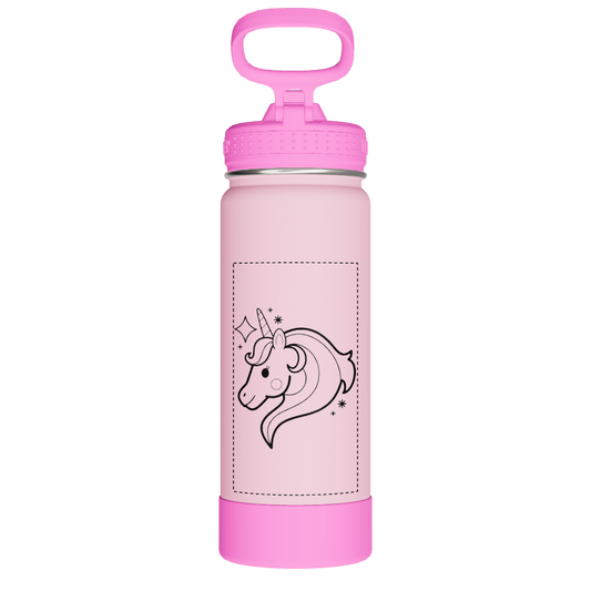 Actives Kids Glow In The Dark Water Bottle With Straw Lid - customized