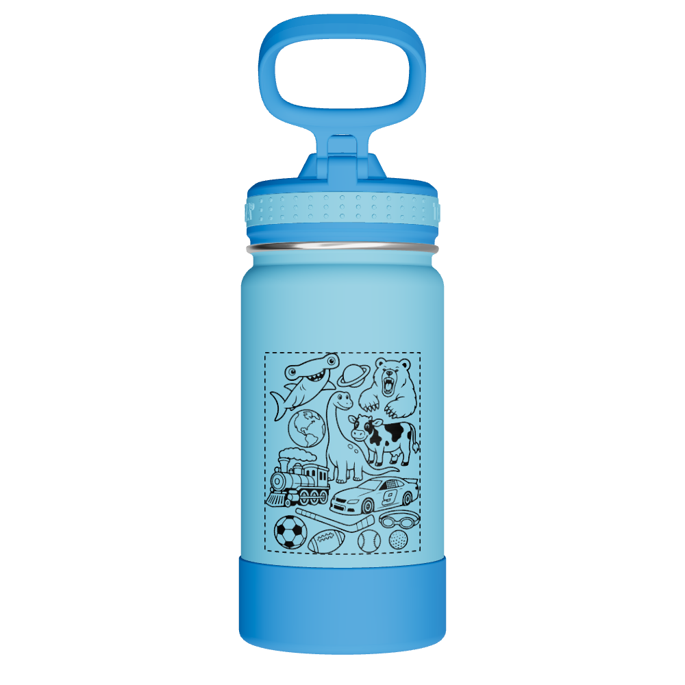 Actives Kids Water Bottle With Straw Lid - customized