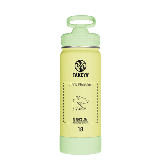 Actives Kids Glow In The Dark Water Bottle With Straw Lid - customized