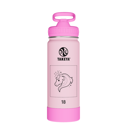 Actives Kids Glow In The Dark Water Bottle With Straw Lid - customized