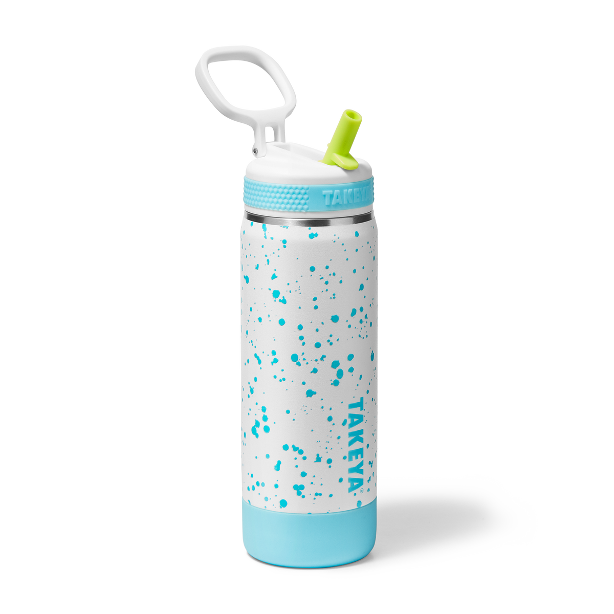 Glow In The Dark Sport Kids Water Bottle Confetti With Straw Lid